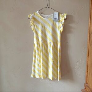 Girls H&M Yellow and White Dress